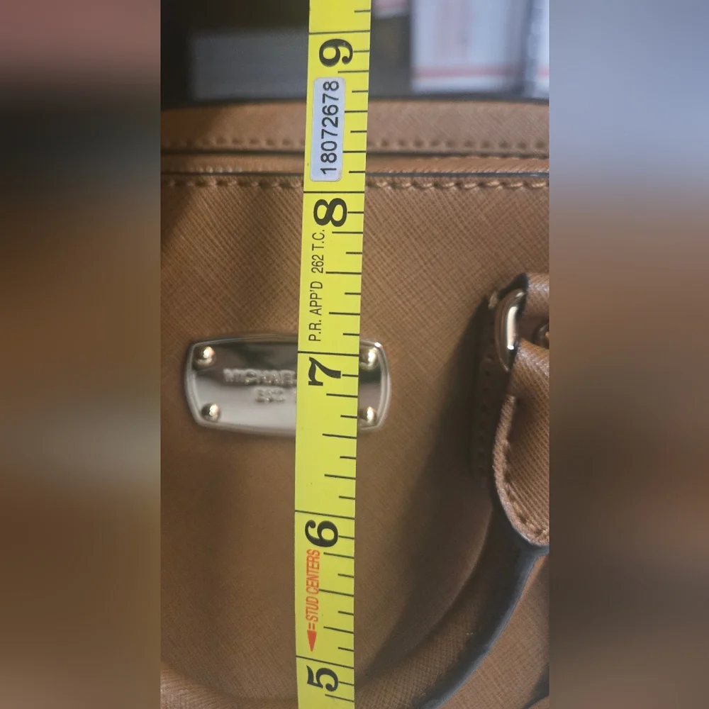 Michael Kors Tan Leather Satchel with Gold Accents